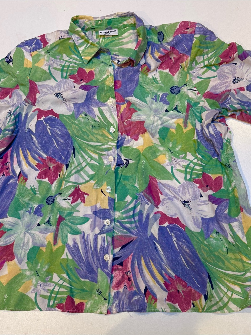 Alfred Dunner Multicolor Floral Button-Down Shirt